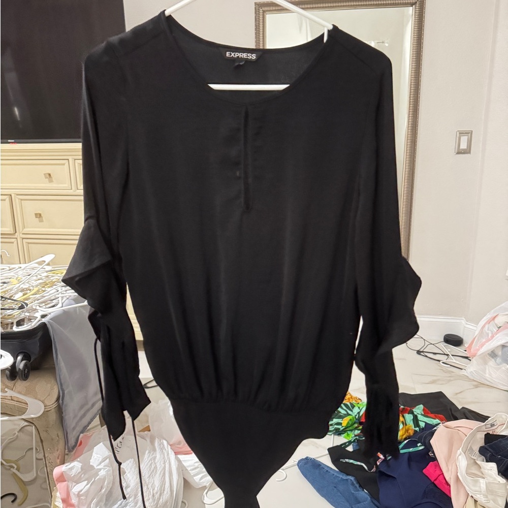 Express Black Long Sleeve Bodysuit
